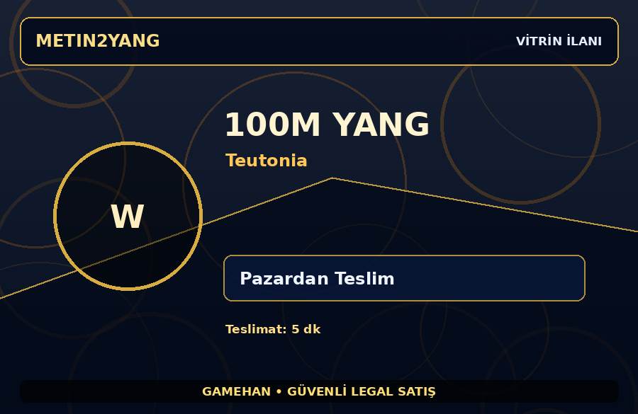 Teutonia 100M Yang | Pazardan Teslim | Stoklu