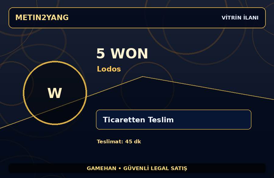 Metin2 TR Lodos 5 Won | Hızlı Teslim | Hızlı İşlem