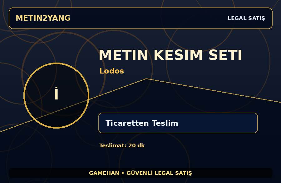 Lodos Metin Kesim Seti | Ticaretten Teslim | Satıcı Teslimatı