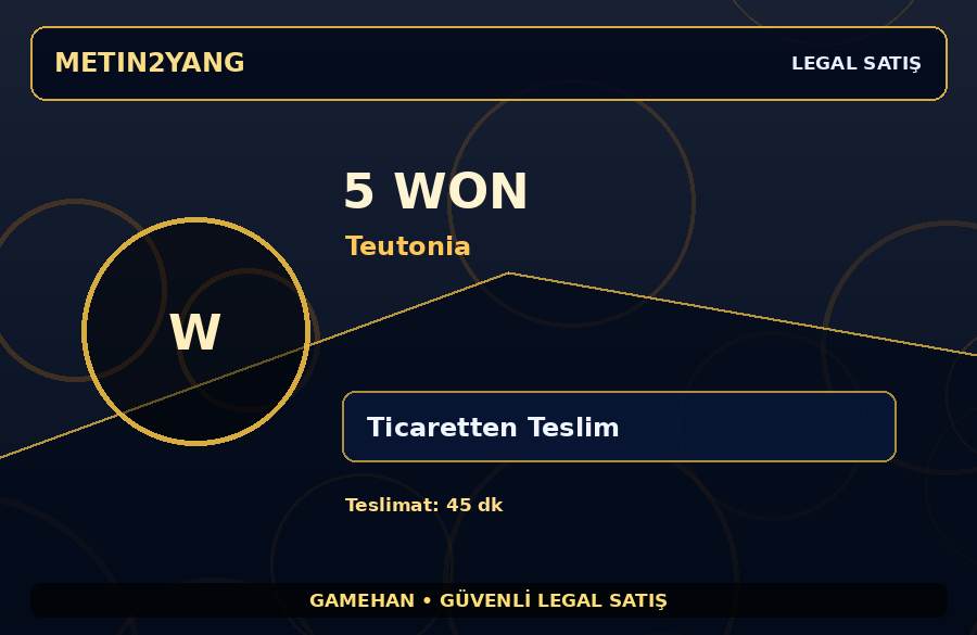 5 Won | Teutonia | Ticaretten Teslim | Kısa Sürede Teslim