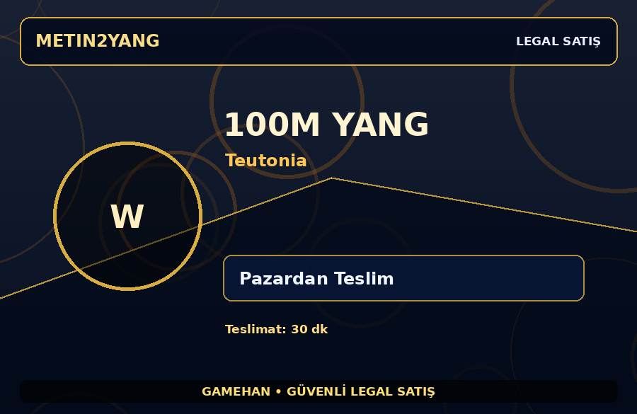 100M Yang | Teutonia | Pazardan Teslim | Stoklu