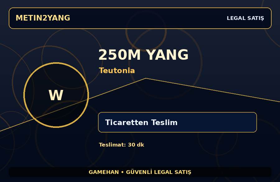 Teutonia 250M Yang | Ticaretten Teslim | Kısa Sürede Teslim