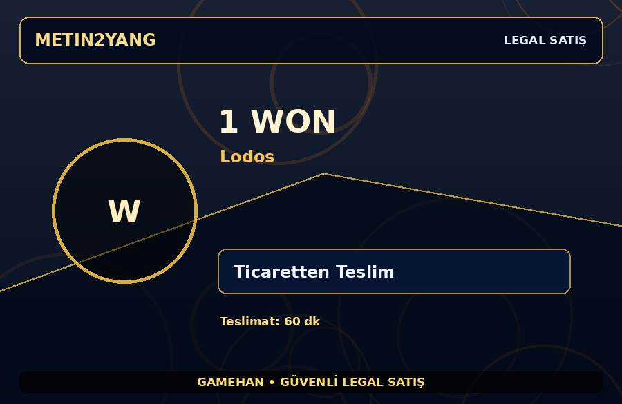 Lodos 1 Won | Ticaretten Teslim | Hızlı İşlem