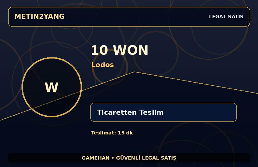 Metin2 TR Lodos 10 Won | Hızlı Teslim | Satıcı Teslimatı