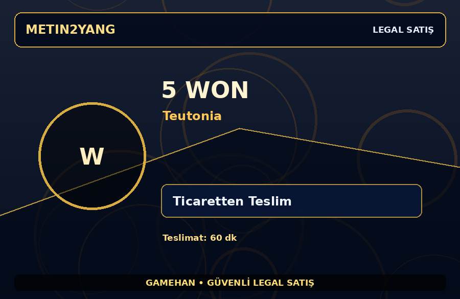 Metin2 TR Teutonia 5 Won | Hızlı Teslim | Kısa Sürede Teslim