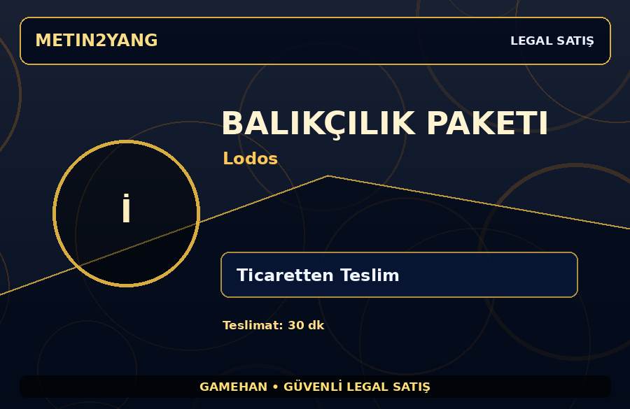 Balıkçılık Paketi | Lodos | Ticaretten Teslim | Satıcı Teslimatı