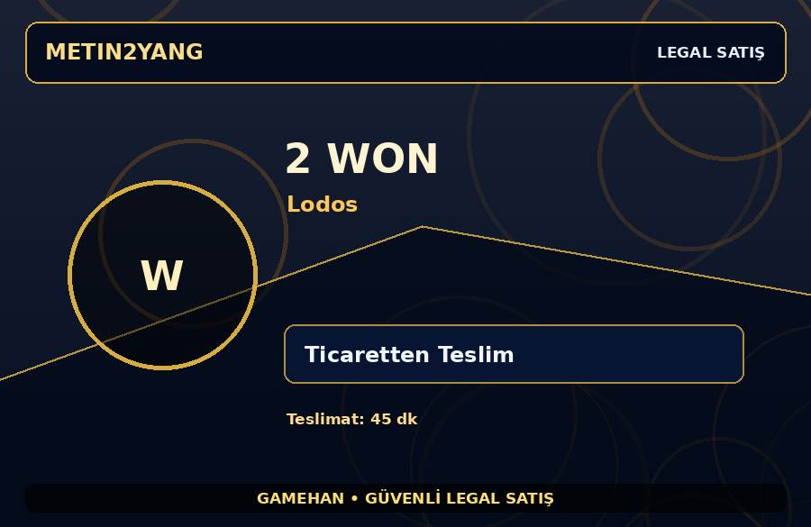 2 Won | Lodos | Ticaretten Teslim | Satıcı Teslimatı