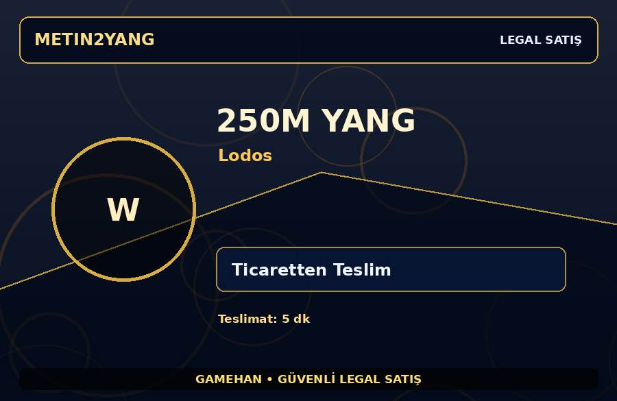 250M Yang | Lodos | Ticaretten Teslim | Hızlı İşlem