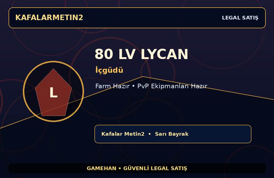 80 Lv İçgüdü Lycan | Ekipmanlı Hesap | Kafalar Metin2 | Hazır Dizilim