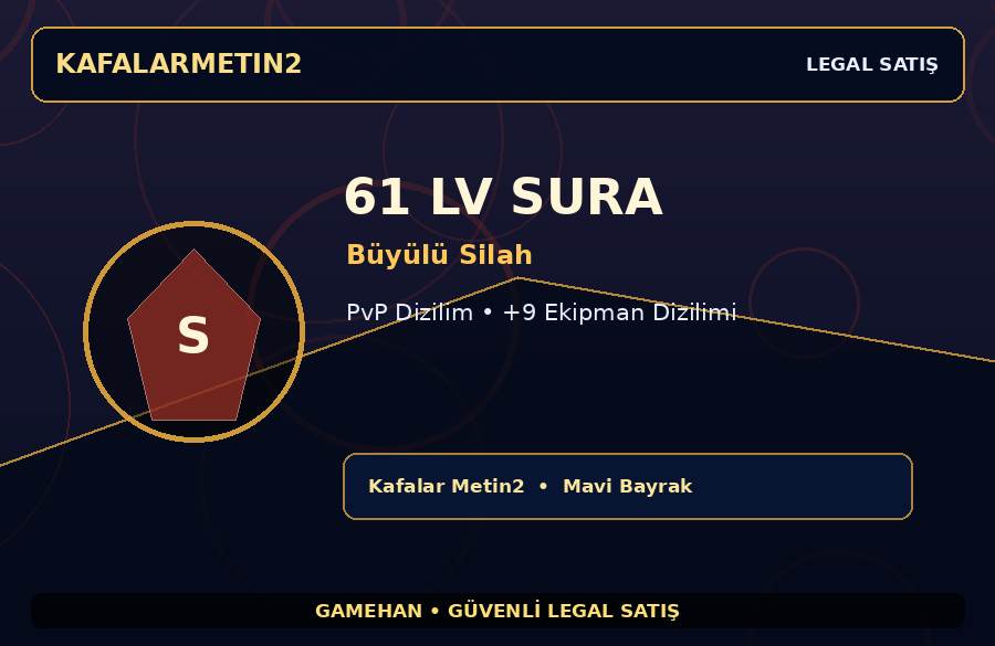 61 Seviye Sura | Büyülü Silah | PvP Dizilim | Kafalar Metin2 | Hazır Dizilim