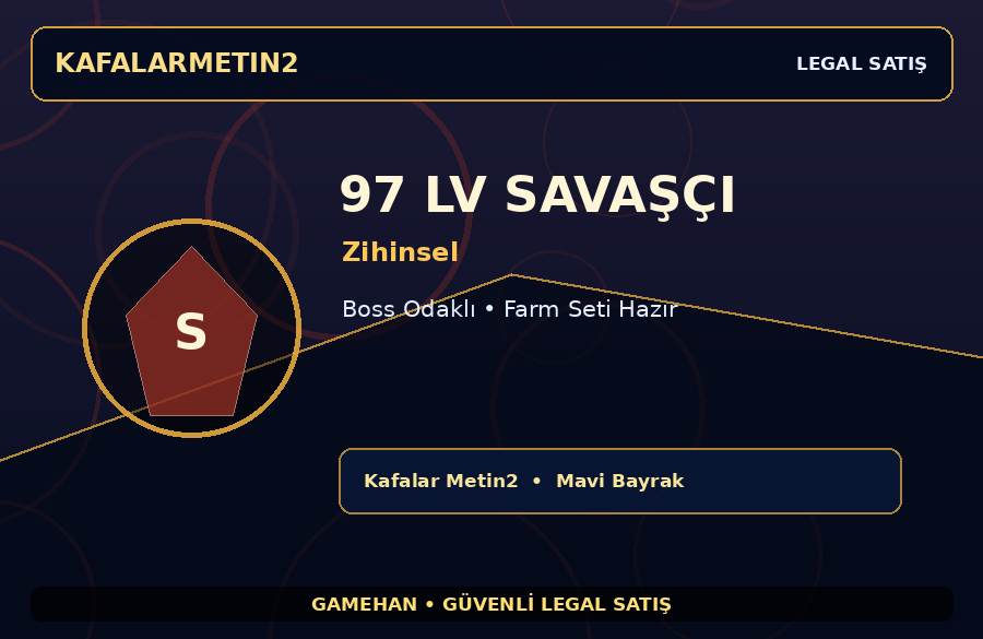 97 Lv Zihinsel Savaşçı | Boss Odaklı | Kafalar Metin2 | Ekipmanlı