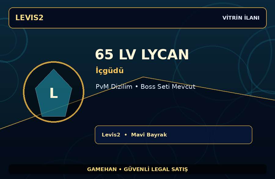 65 Lv İçgüdü Lycan | Ekipmanlı Hesap | Levis2 | Boss İçin Uygun