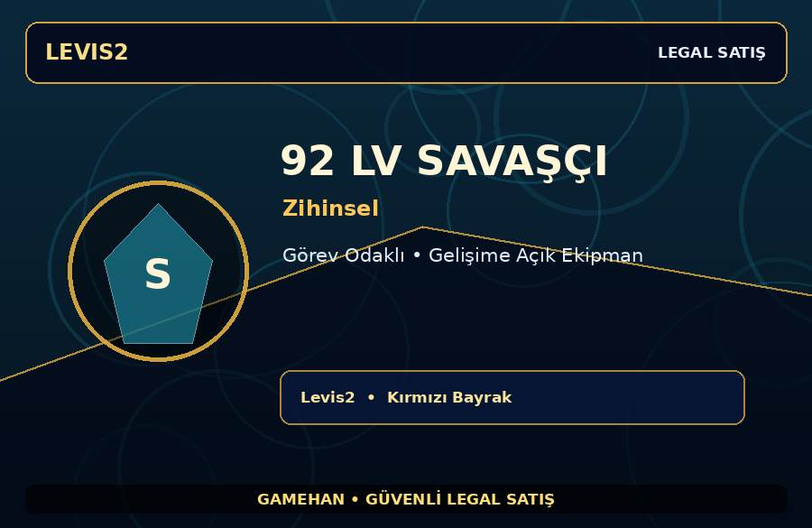 92 Lv Zihinsel Savaşçı | Görev Odaklı | Levis2 | Gelişime Açık