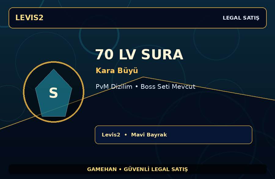 70 Seviye Sura | Kara Büyü | PvM Dizilim | Levis2 | Farm İçin Uygun