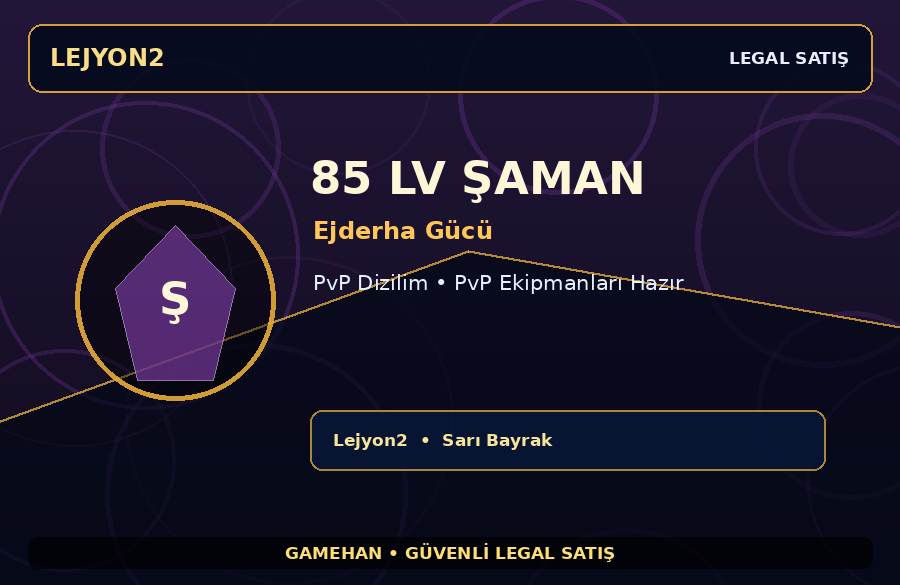 PvP Dizilim 85 Lv Ejderha Gücü Şaman | Lejyon2 | Farm İçin Uygun