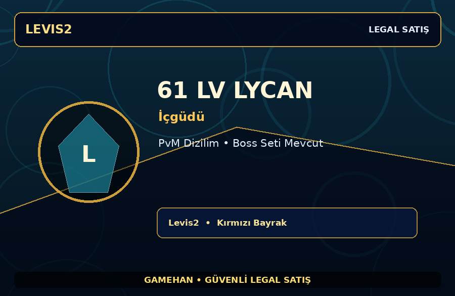 61 Lv İçgüdü Lycan | Ekipmanlı Hesap | Levis2 | Ekipmanlı