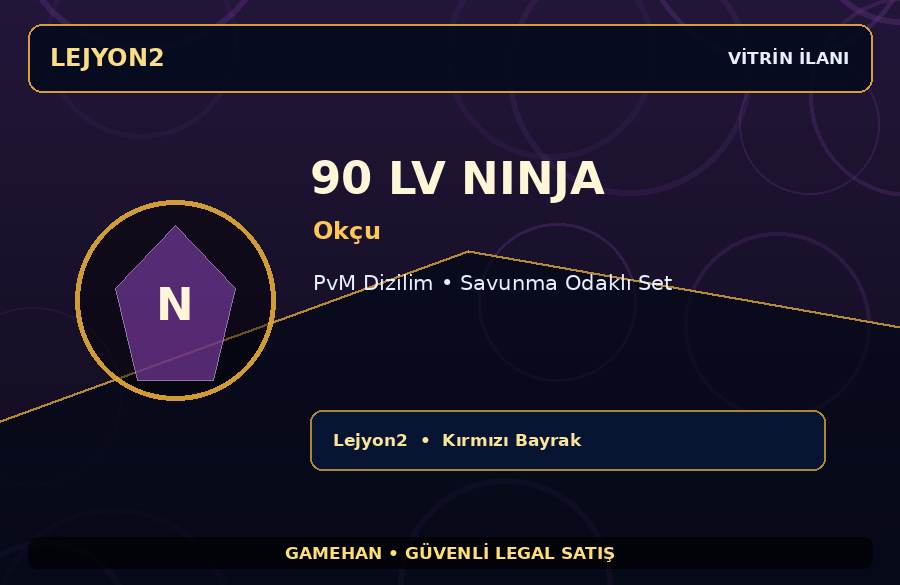 Lejyon2 90 Lv Okçu Ninja | PvM Dizilim | Farm İçin Uygun