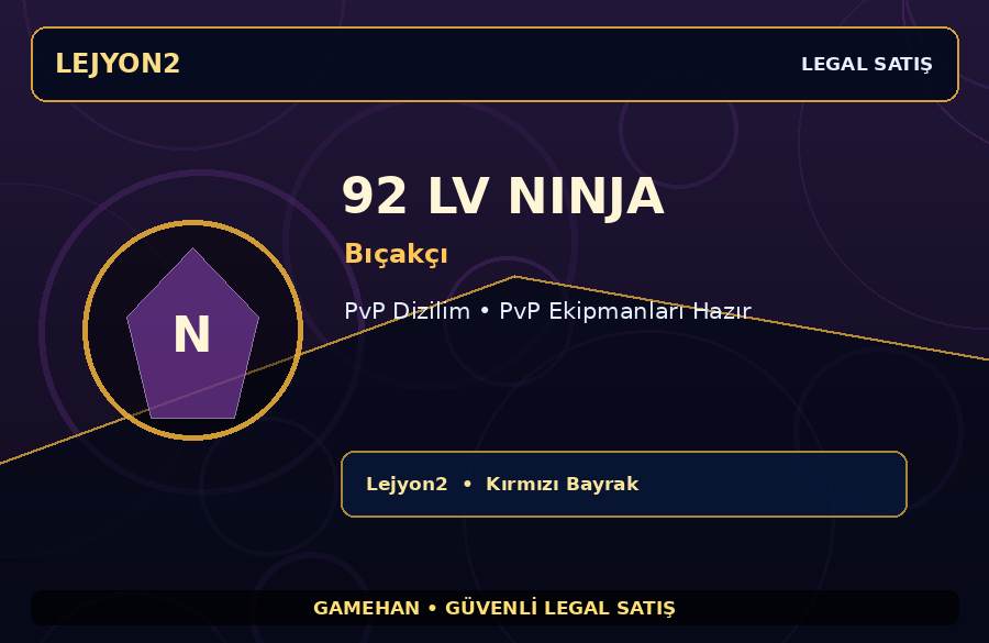 Lejyon2 92 Lv Bıçakçı Ninja | PvP Dizilim | Boss İçin Uygun