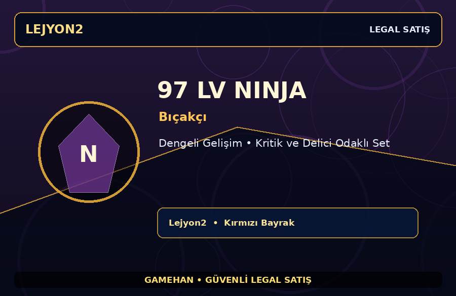 Lejyon2 97 Lv Bıçakçı Ninja | Dengeli Gelişim | Hazır Dizilim