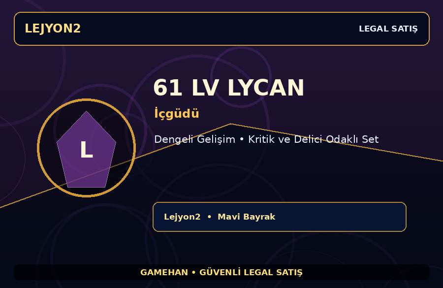 61 Lv İçgüdü Lycan | Ekipmanlı Hesap | Lejyon2 | Hızlı Teslim