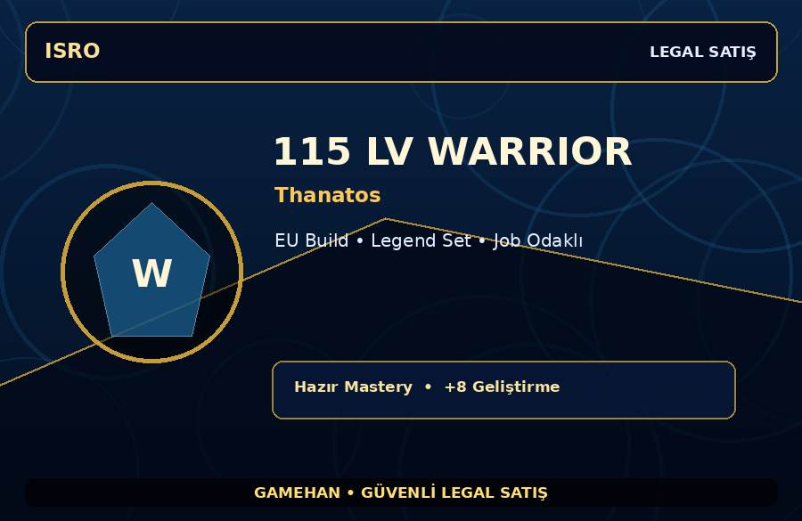 Thanatos 115 Lv Warrior | Hazır Mastery | Legend Set | 250M Gold Kapasiteli