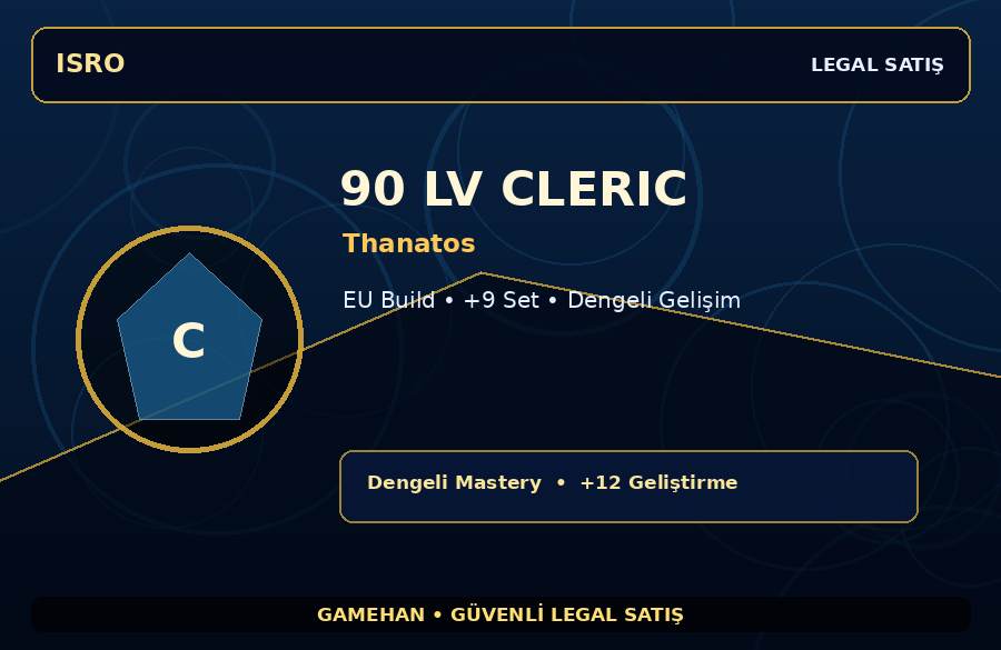 Thanatos Cleric | +9 Set | 90 Level | 1500M Gold Kapasiteli