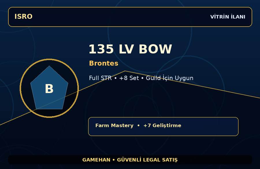 Brontes 135 Lv Bow | Full STR | +7 Set | 1500M Gold Kapasiteli