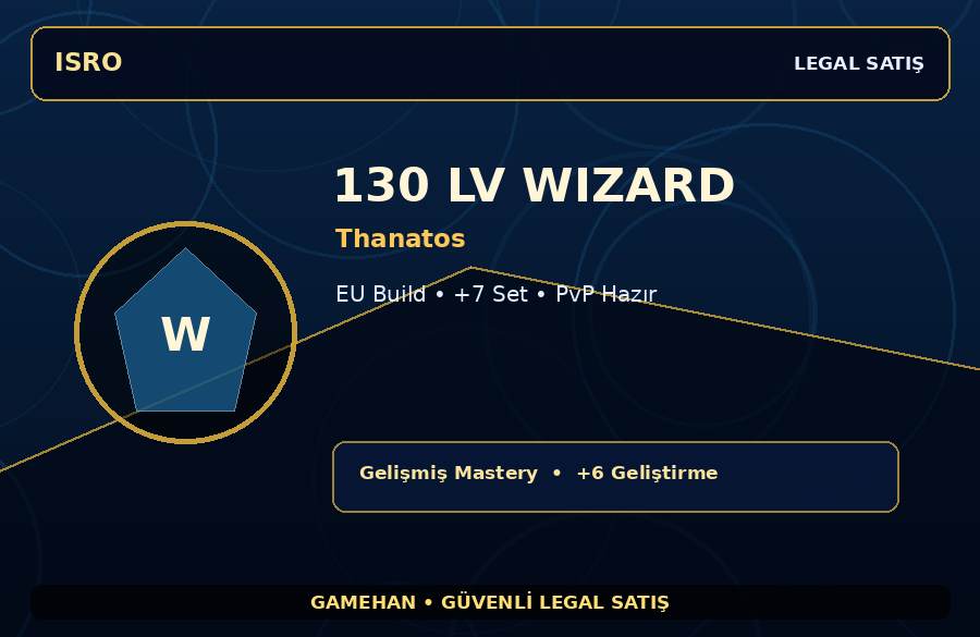PvP Hazır 130 Lv Wizard | Thanatos | EU Build | 750M Gold Kapasiteli