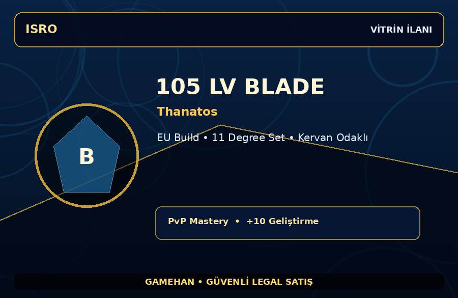 105 Lv Blade Hesabı | Thanatos | Kervan Odaklı | 100M Gold Kapasiteli