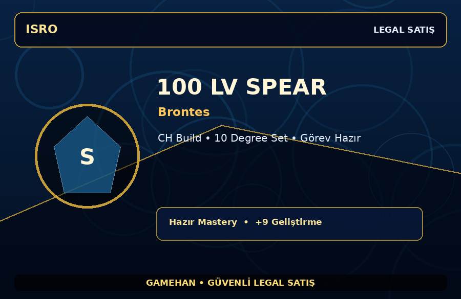 Brontes 100 Lv Spear | Hazır Mastery | 10 Degree Set | 1500M Gold Kapasiteli