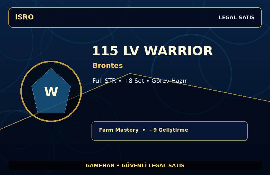 Brontes 115 Lv Warrior | Full STR | +9 Set | 500M Gold Kapasiteli