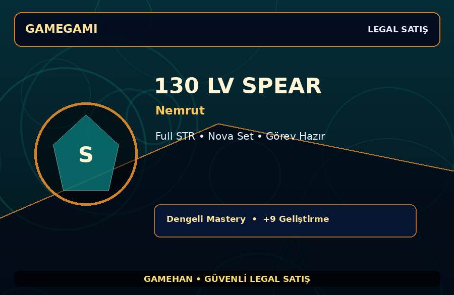 Nemrut Spear | Nova Set | 130 Level | 2000M Gold Kapasiteli