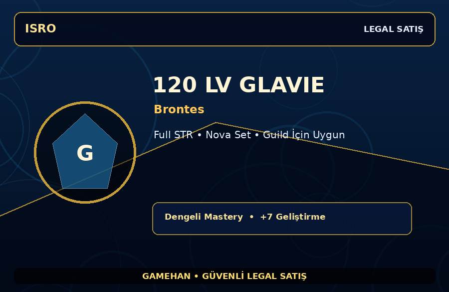 Brontes Glavie | Nova Set | 120 Level | 500M Gold Kapasiteli