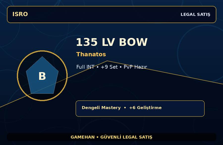 Thanatos Bow | +9 Set | 135 Level | 1500M Gold Kapasiteli