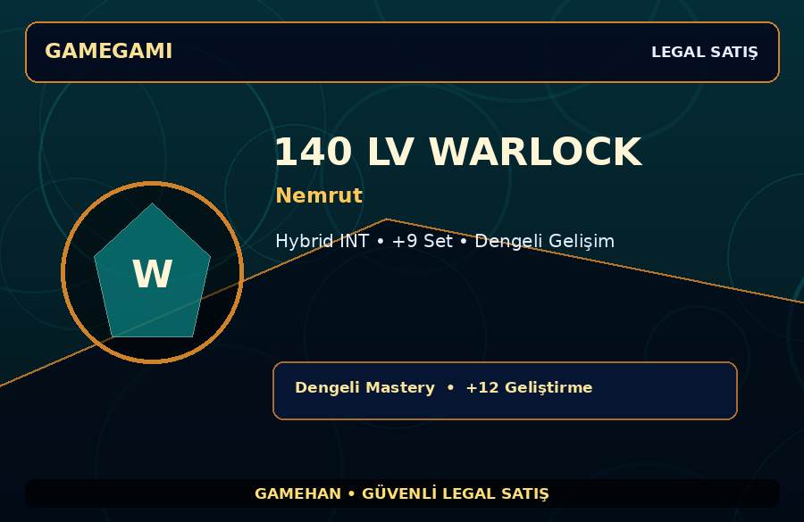 Nemrut Warlock | +9 Set | 140 Level | 1000M Gold Kapasiteli