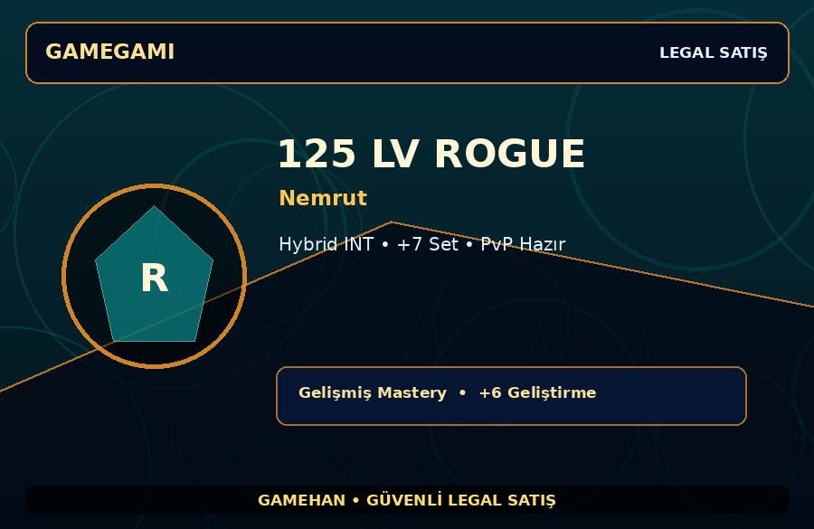PvP Hazır 125 Lv Rogue | Nemrut | Hybrid INT | 500M Gold Kapasiteli