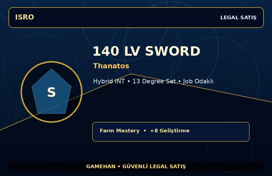 Thanatos 140 Lv Sword | Hybrid INT | +8 Set | 250M Gold Kapasiteli