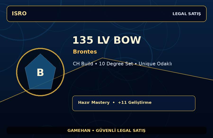 Brontes 135 Lv Bow | Hazır Mastery | 10 Degree Set | 500M Gold Kapasiteli