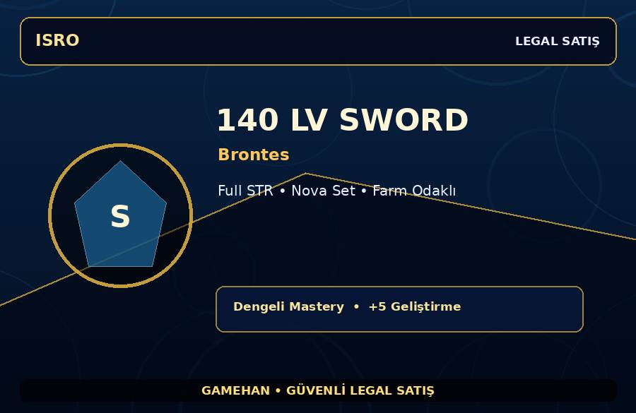 Brontes Sword | Nova Set | 140 Level | 1500M Gold Kapasiteli