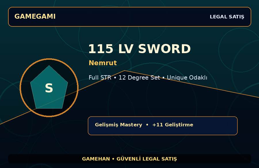 Unique Odaklı 115 Lv Sword | Nemrut | Full STR | 1000M Gold Kapasiteli