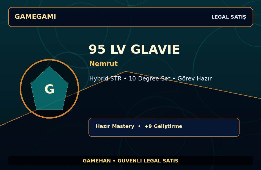 Nemrut 95 Lv Glavie | Hazır Mastery | 10 Degree Set | 1000M Gold Kapasiteli