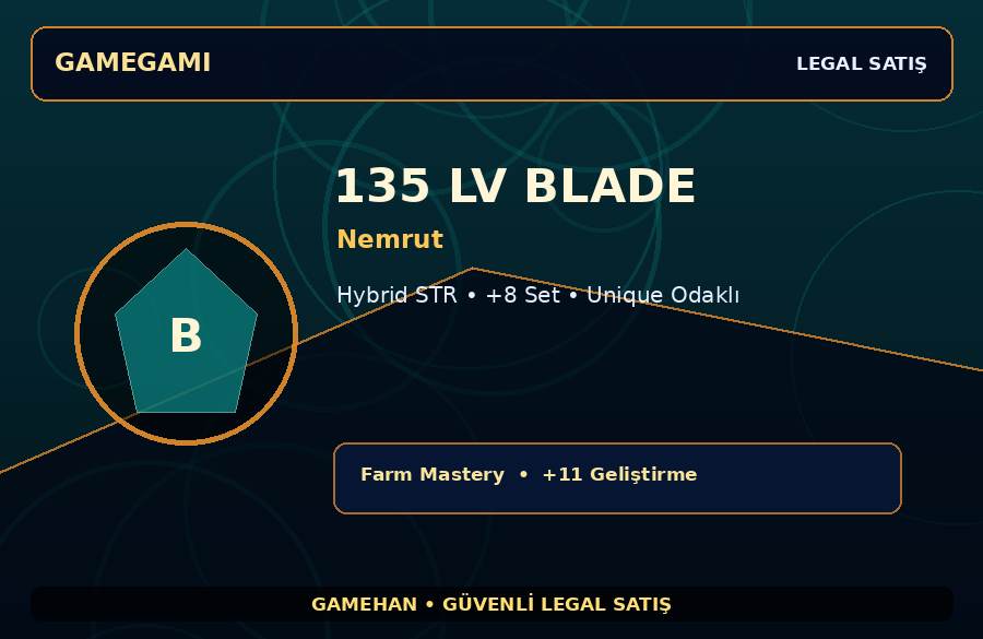 Nemrut 135 Lv Blade | Hybrid STR | +11 Set | 500M Gold Kapasiteli