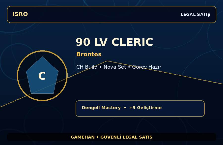Brontes Cleric | Nova Set | 90 Level | 750M Gold Kapasiteli