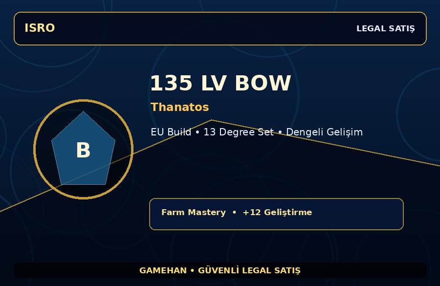 Thanatos 135 Lv Bow | EU Build | +12 Set | 750M Gold Kapasiteli