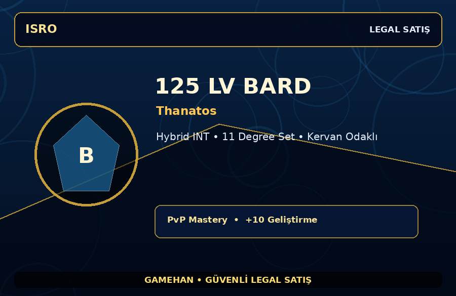 125 Lv Bard Hesabı | Thanatos | Kervan Odaklı | 2000M Gold Kapasiteli