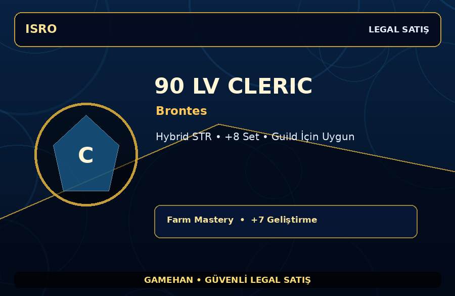 Brontes 90 Lv Cleric | Hybrid STR | +7 Set | 250M Gold Kapasiteli