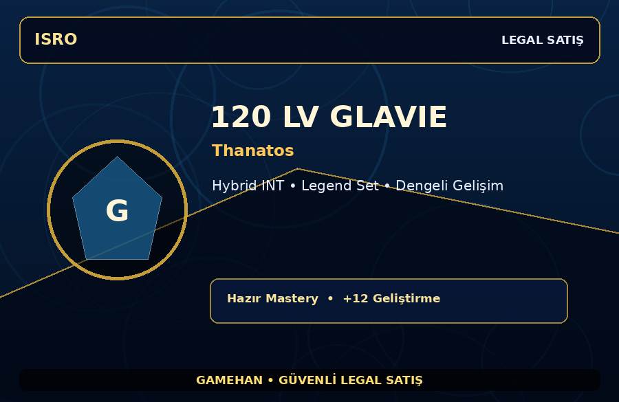 Thanatos 120 Lv Glavie | Hazır Mastery | Legend Set | 2000M Gold Kapasiteli