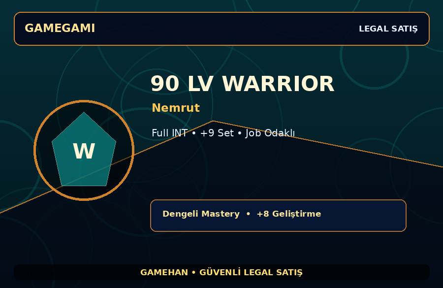 Nemrut Warrior | +9 Set | 90 Level | 500M Gold Kapasiteli