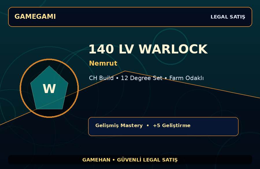 Farm Odaklı 140 Lv Warlock | Nemrut | CH Build | 1500M Gold Kapasiteli