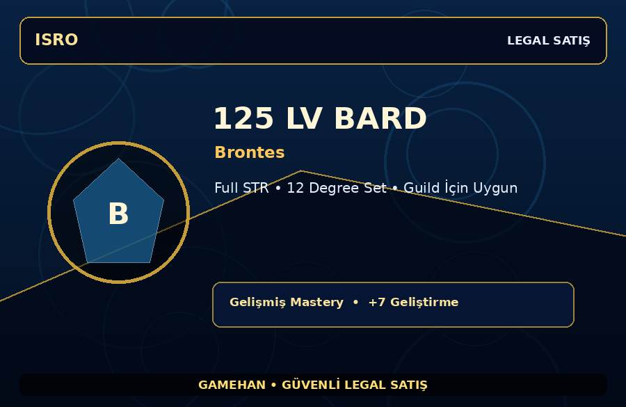 Guild İçin Uygun 125 Lv Bard | Brontes | Full STR | 750M Gold Kapasiteli